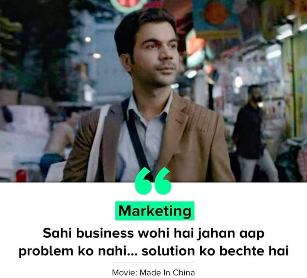 In business you don't sell problem, but solution. meme | Sales vs marketing
