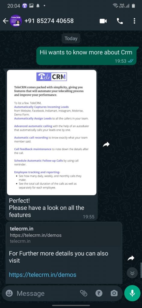 details shared on whatsapp demo