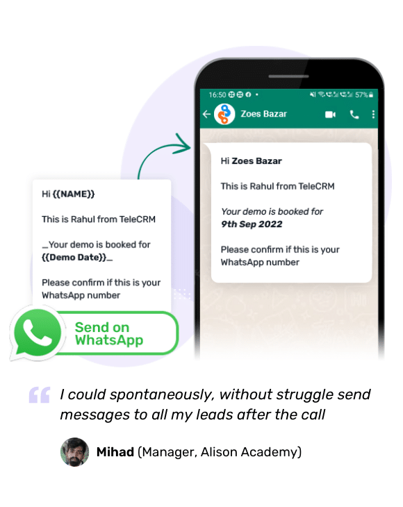 send whatsapp messages to leads