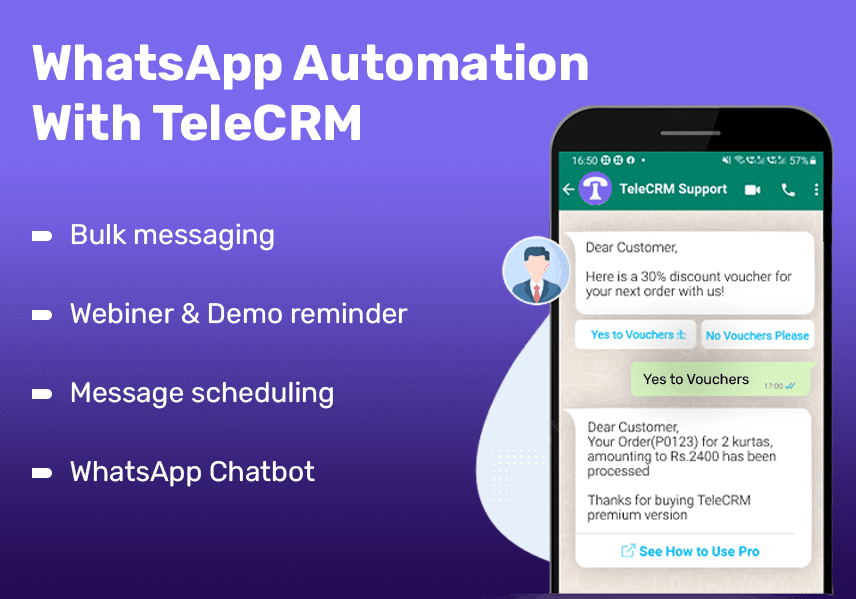 TeleCRM: An official WhatsApp API Provider.