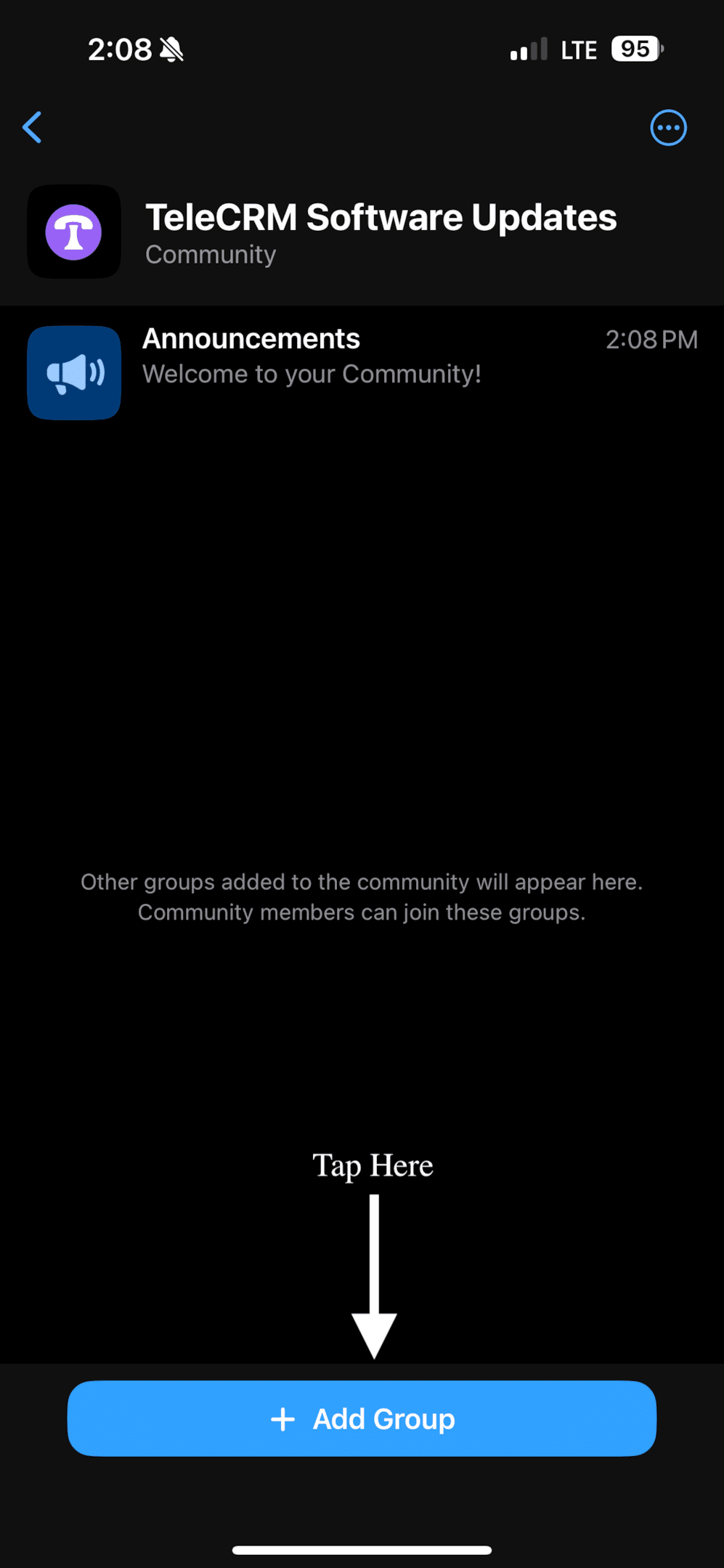Tap the Add Groups button.