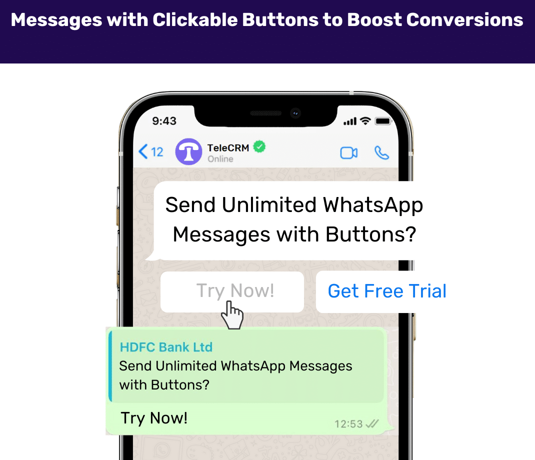 Messages with Clickable Buttons to Boost Conversions with TeleCRM