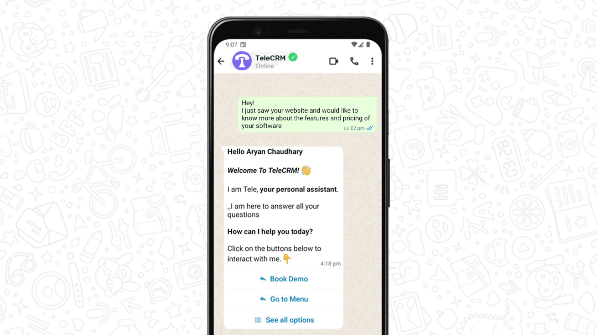 Whatsapp auto reply message