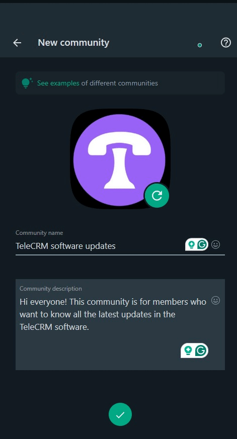 Provide your community with a name, description, and a profile photo for creating community on whatsapp web 