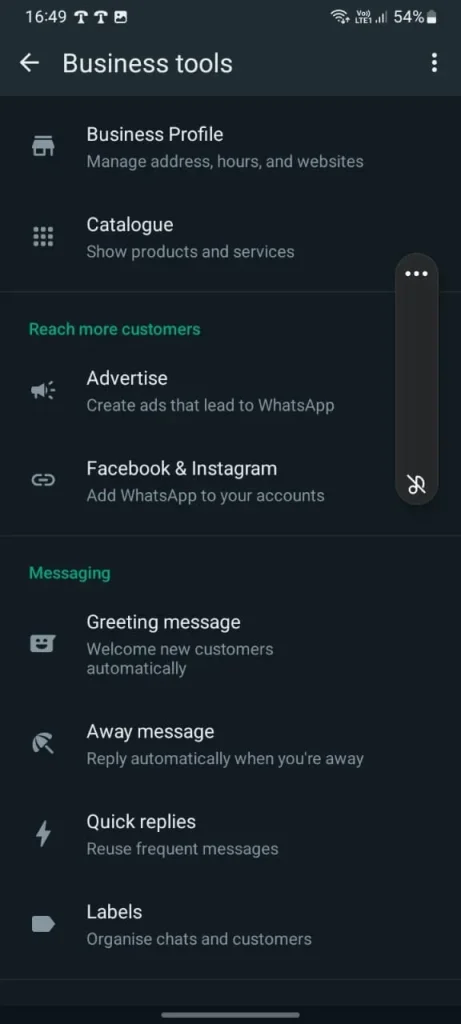 Set up whatsapp business profile for ecommerce business