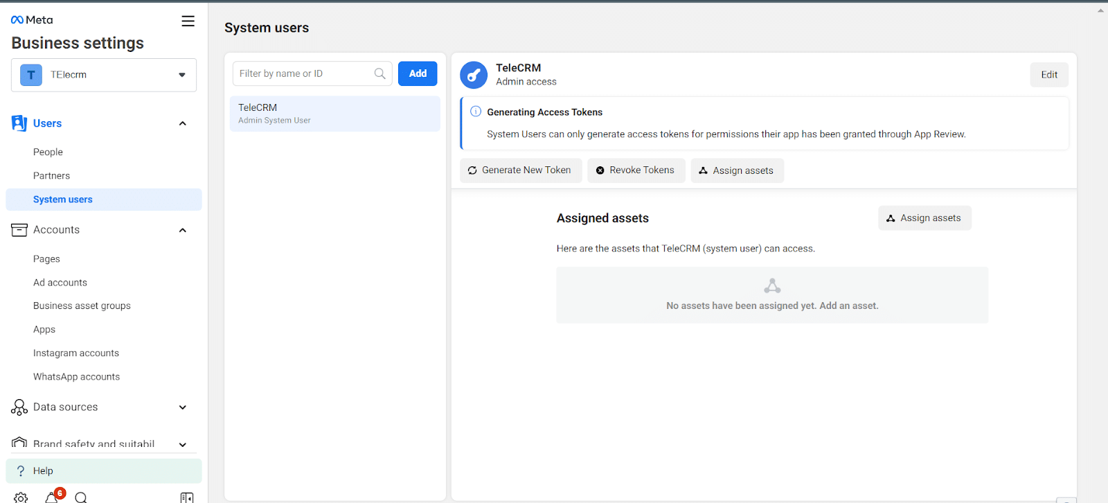 Click on Assign assets