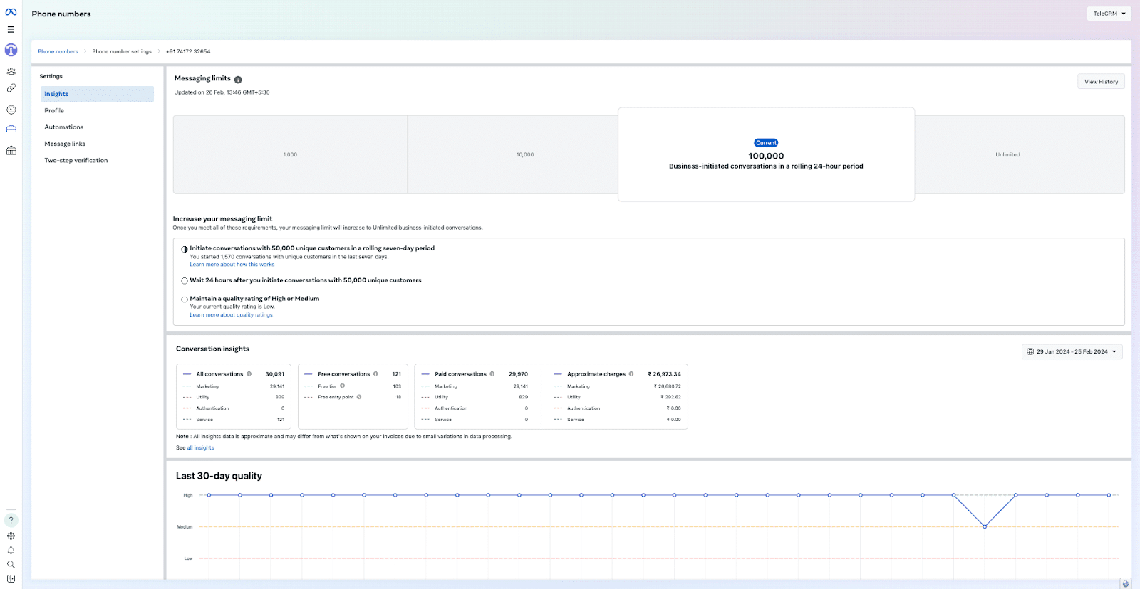 Quality rating of your API number