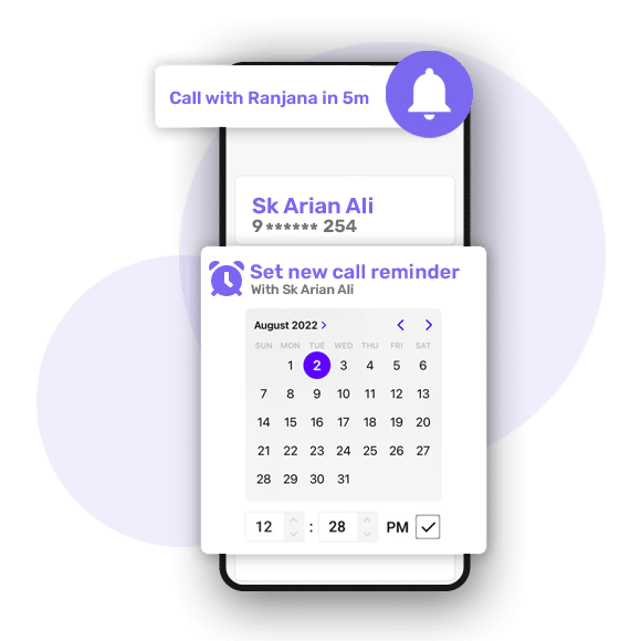 Follow up call reminder feature in CRM software