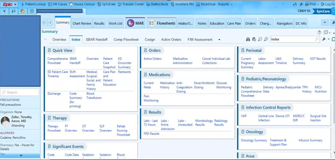 Epic Systems Dashboard Example
