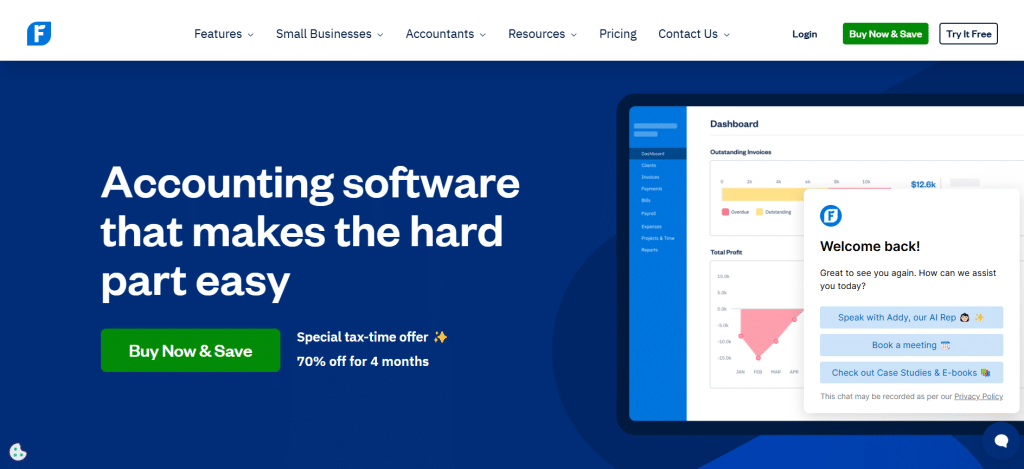 freshbooks dashboard